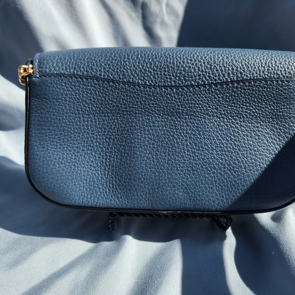 Coach Kleo Navy Leather and Suede Crossbody Bag
